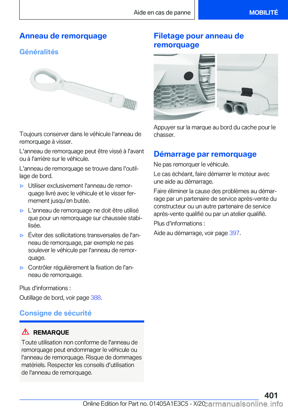 BMW M4 2021  Notices Demploi (in French) �A�n�n�e�a�u��d�e��r�e�m�o�r�q�u�a�g�e
�G�é�n�é�r�a�l�i�t�é�s
�T�o�u�j�o�u�r�s��c�o�n�s�e�r�v�e�r��d�a�n�s��l�e��v�é�h�i�c�u�l�e��l�'�a�n�n�e�a�u��d�e �r�e�m�o�r�q�u�a�g�e��