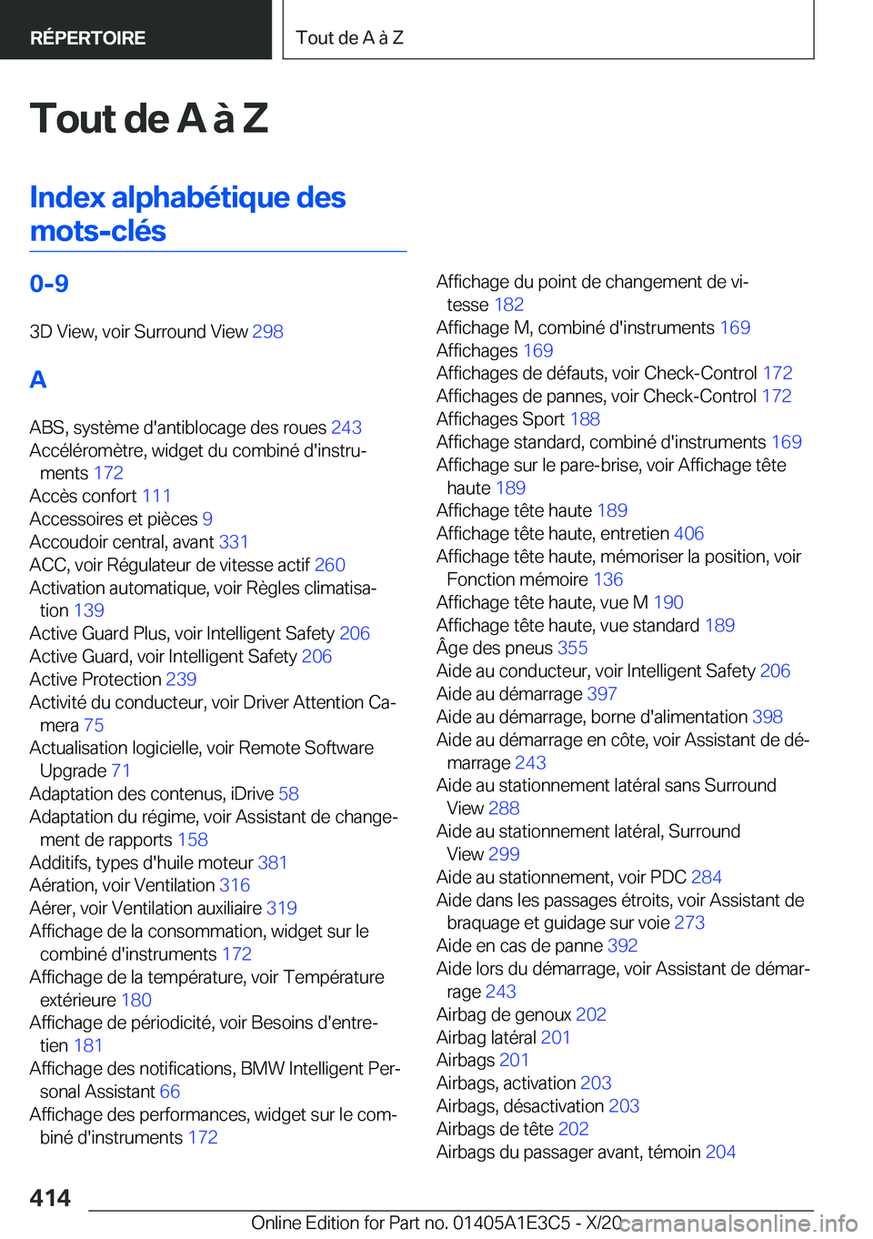 BMW M4 2021  Notices Demploi (in French) �T�o�u�t��d�e��A��