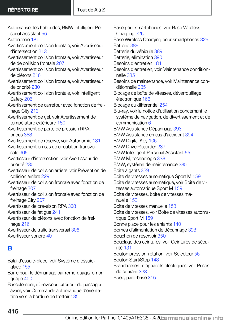 BMW M4 2021  Notices Demploi (in French) �A�u�t�o�m�a�t�i�s�e�r��l�e�s��h�a�b�i�t�u�d�e�s�,��B�M�W��I�n�t�e�l�l�i�g�e�n�t��P�e�rj�s�o�n�a�l��A�s�s�i�s�t�a�n�t� �6�6�
�A�u�t�o�n�o�m�i�e� �1�8�1�
�A�v�e�r�t�i�s�s�e�m�e�n�t��c�o�l�l