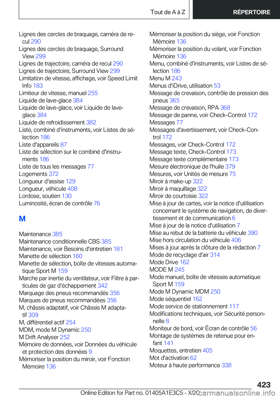 BMW M4 2021  Notices Demploi (in French) �L�i�g�n�e�s��d�e�s��c�e�r�c�l�e�s��d�e��b�r�a�q�u�a�g�e�,��c�a�m�é�r�a��d�e��r�ej�c�u�l� �2�9�0 �
�L�i�g�n�e�s��d�e�s��c�e�r�c�l�e�s��d�e��b�r�a�q�u�a�g�e�,��S�u�r�r�o�u�n�d �V�i�e�w�