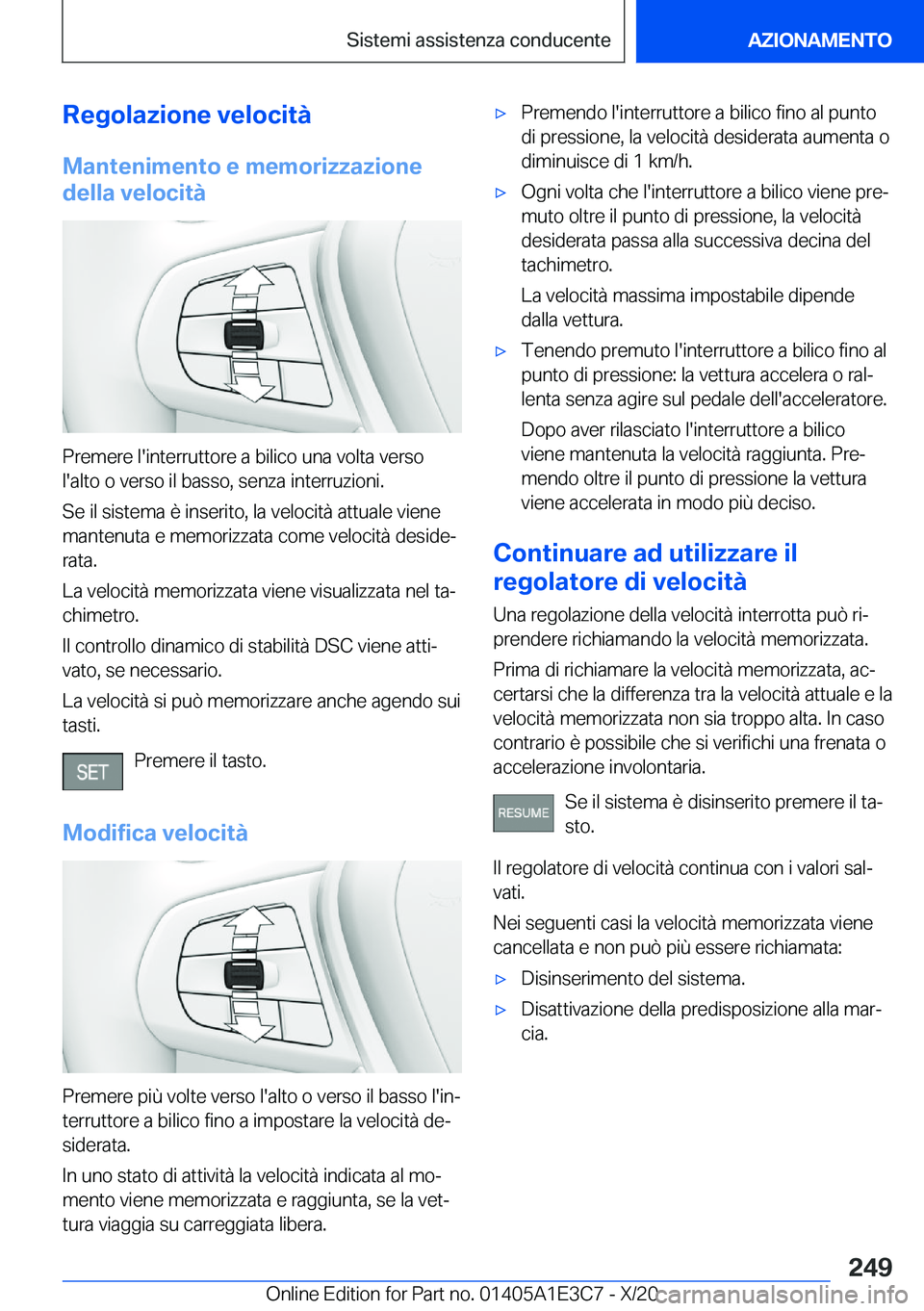 BMW M4 2021  Libretti Di Uso E manutenzione (in Italian) �R�e�g�o�l�a�z�i�o�n�e��v�e�l�o�c�i�t�