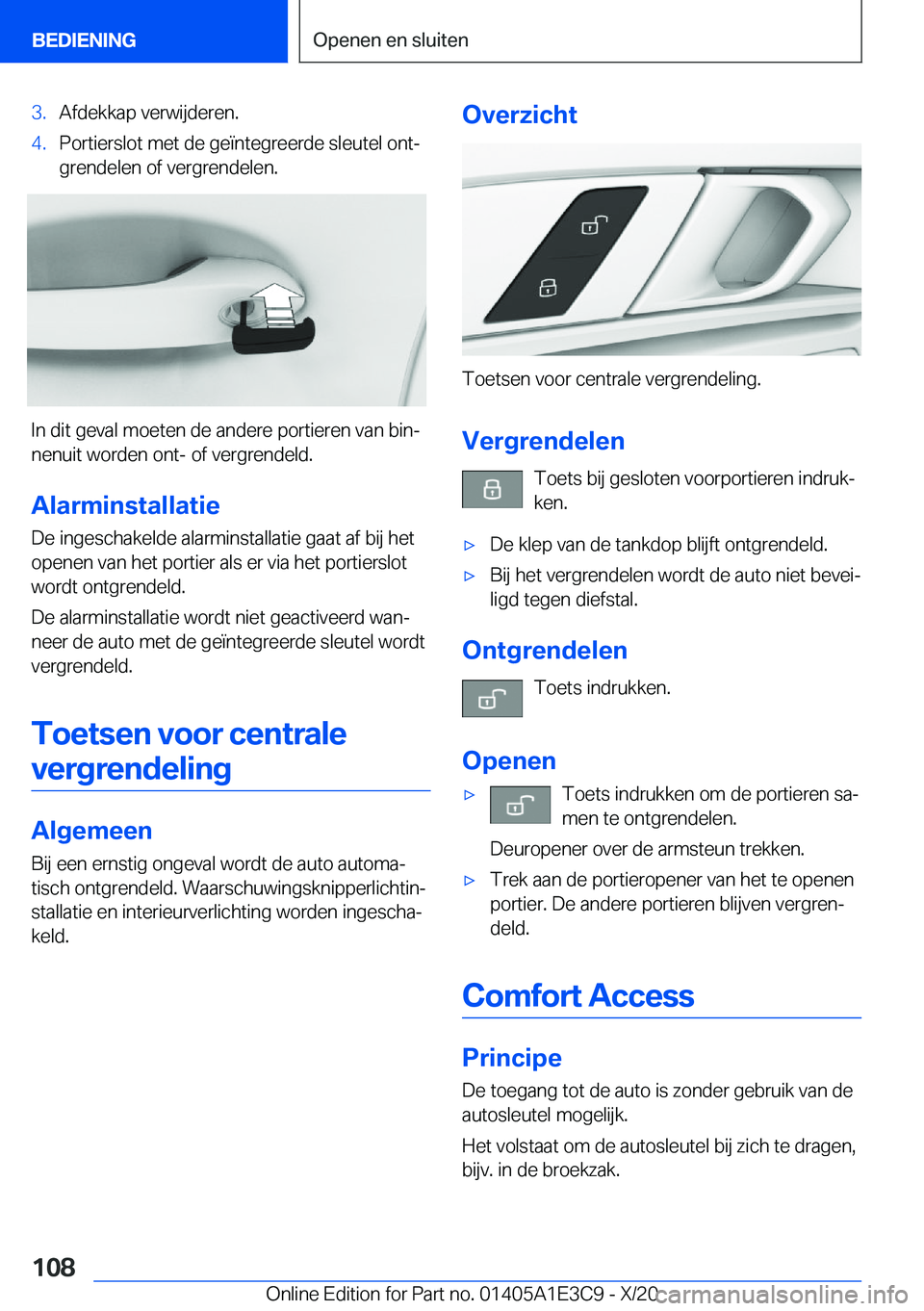 BMW M4 2021  Instructieboekjes (in Dutch) �3�.�A�f�d�e�k�k�a�p��v�e�r�w�i�j�d�e�r�e�n�.�4�.�P�o�r�t�i�e�r�s�l�o�t��m�e�t��d�e��g�e�
