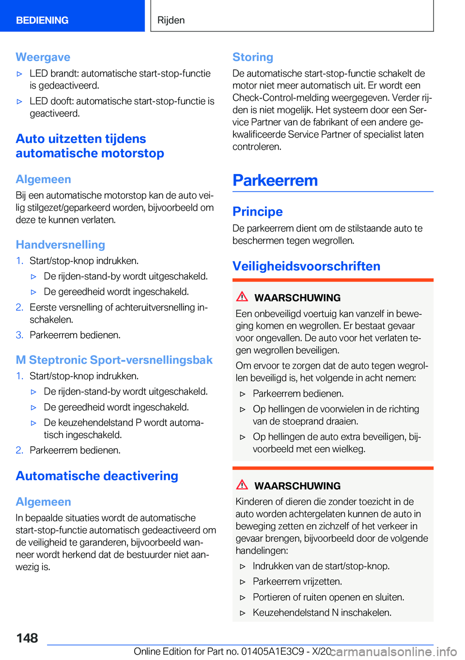 BMW M4 2021  Instructieboekjes (in Dutch) �W�e�e�r�g�a�v�e'x�L�E�D��b�r�a�n�d�t�:��a�u�t�o�m�a�t�i�s�c�h�e��s�t�a�r�t�-�s�t�o�p�-�f�u�n�c�t�i�e�i�s��g�e�d�e�a�c�t�i�v�e�e�r�d�.'x�L�E�D��d�o�o�f�t�:��a�u�t�o�m�a�t�i�s�c�h�e��s�t