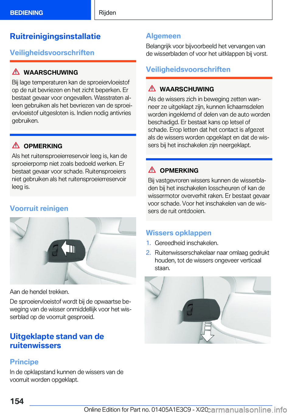 BMW M4 2021  Instructieboekjes (in Dutch) �R�u�i�t�r�e�i�n�i�g�i�n�g�s�i�n�s�t�a�l�l�a�t�i�e
�V�e�i�l�i�g�h�e�i�d�s�v�o�o�r�s�c�h�r�i�f�t�e�n
�W�A�A�R�S�C�H�U�W�I�N�G
�B�i�j��l�a�g�e��t�e�m�p�e�r�a�t�u�r�e�n��k�a�n��d�e��s�p�r�o�e�i�e�r�