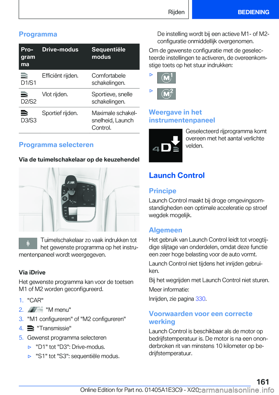 BMW M4 2021  Instructieboekjes (in Dutch) �P�r�o�g�r�a�m�m�a�P�r�oj
�g�r�a�m
�m�a�D�r�i�v�e�-�m�o�d�u�s�S�e�q�u�e�n�t�i�