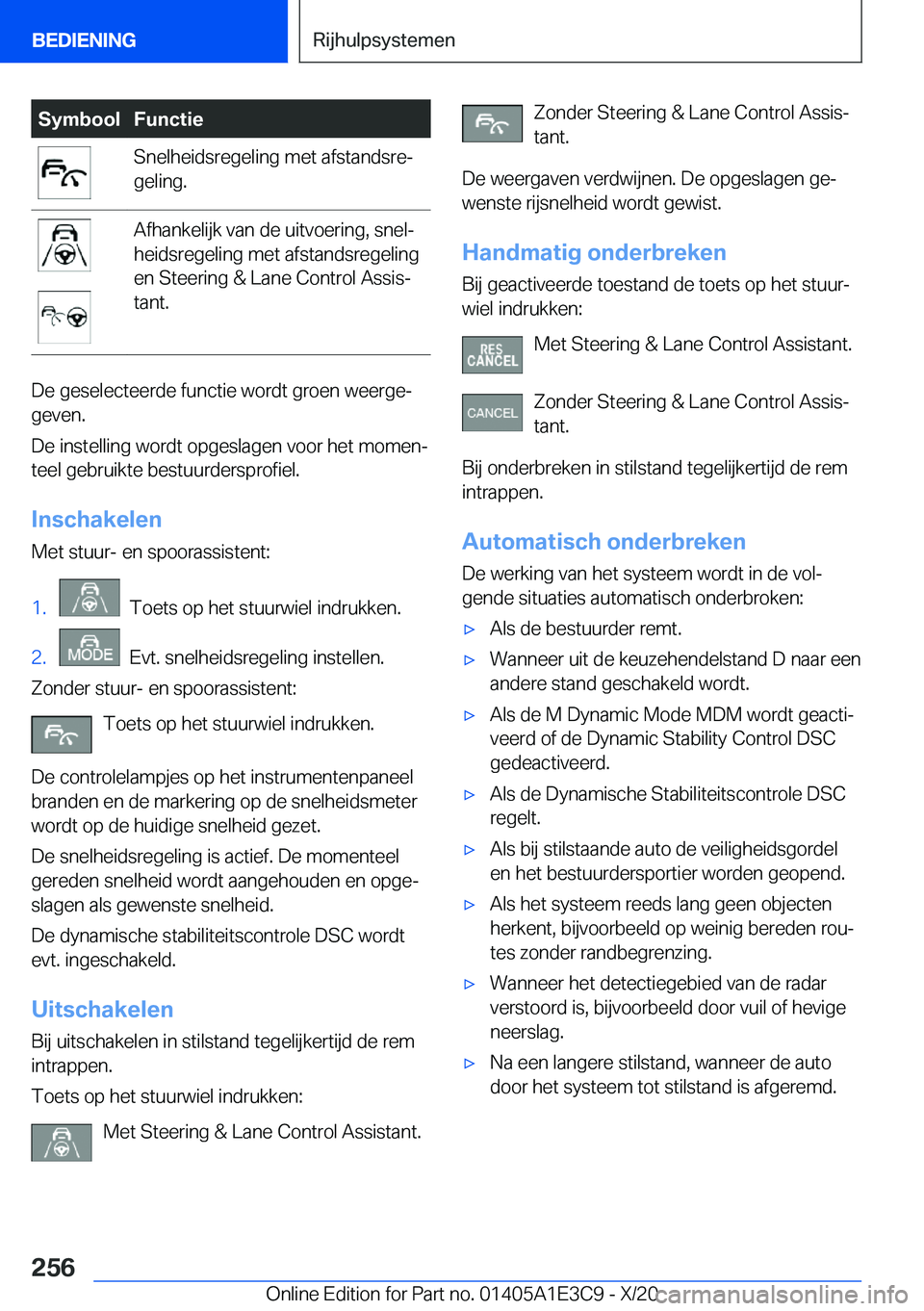 BMW M4 2021  Instructieboekjes (in Dutch) �S�y�m�b�o�o�l�F�u�n�c�t�i�e�S�n�e�l�h�e�i�d�s�r�e�g�e�l�i�n�g��m�e�t��a�f�s�t�a�n�d�s�r�ej
�g�e�l�i�n�g�.�A�f�h�a�n�k�e�l�i�j�k��v�a�n��d�e��u�i�t�v�o�e�r�i�n�g�,��s�n�e�lj
�h�e�i�d�s�r�e�g�e