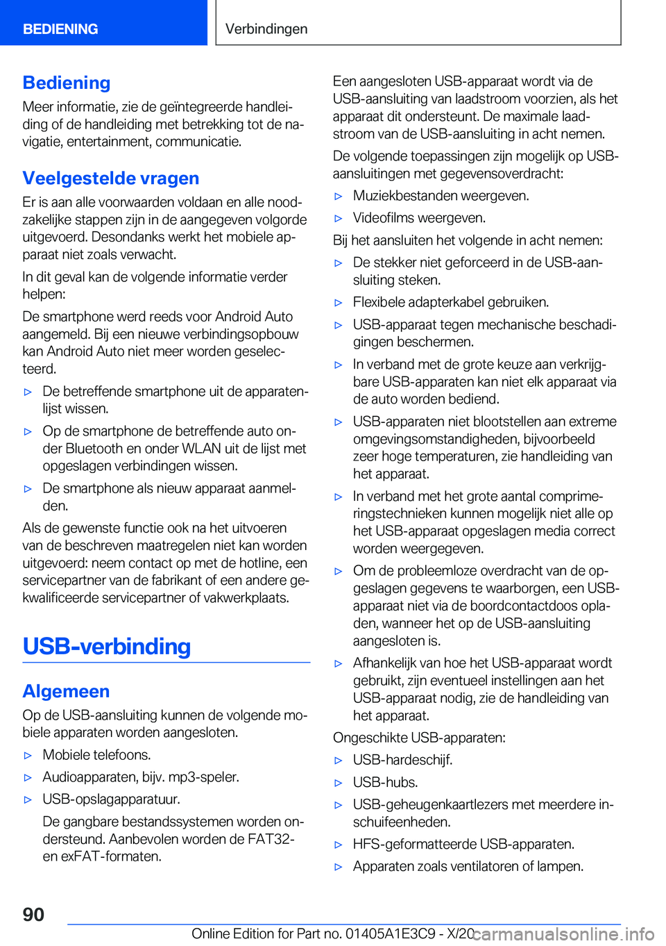 BMW M4 2021  Instructieboekjes (in Dutch) �B�e�d�i�e�n�i�n�g
�M�e�e�r��i�n�f�o�r�m�a�t�i�e�,��z�i�e��d�e��g�e�