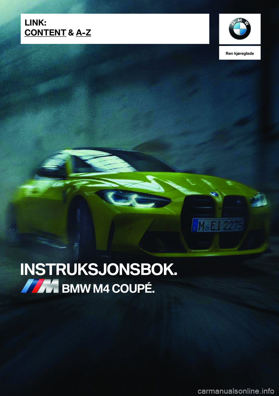 BMW M4 2021  InstruksjonsbØker (in Norwegian) �R�e�n��k�j�