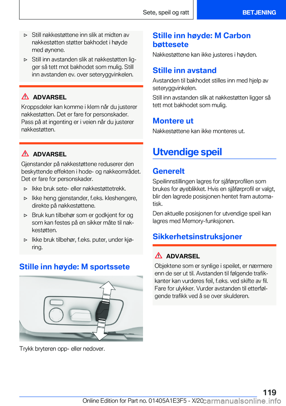 BMW M4 2021  InstruksjonsbØker (in Norwegian) 'x�S�t�i�l�l��n�a�k�k�e�s�t�