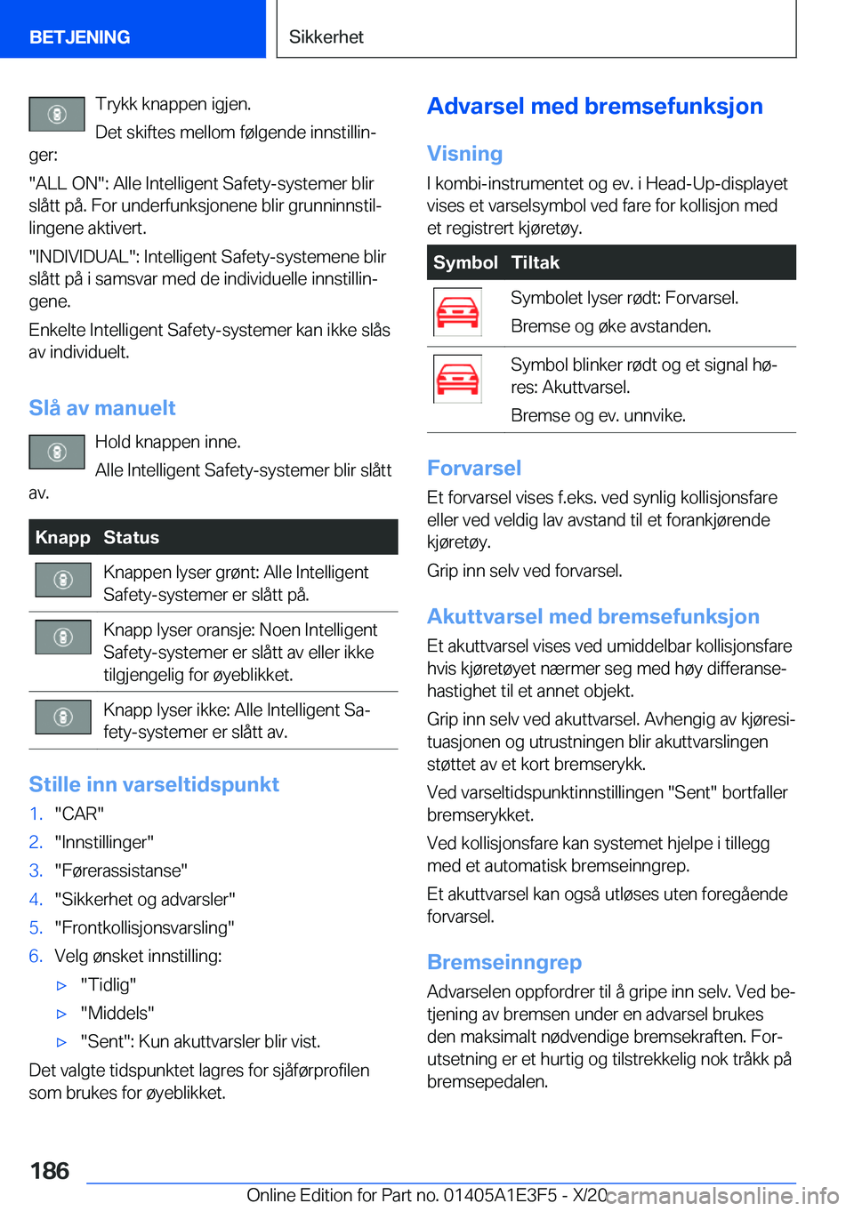 BMW M4 2021  InstruksjonsbØker (in Norwegian) �T�r�y�k�k��k�n�a�p�p�e�n��i�g�j�e�n�.
�D�e�t��s�k�i�f�t�e�s��m�e�l�l�o�m��f�