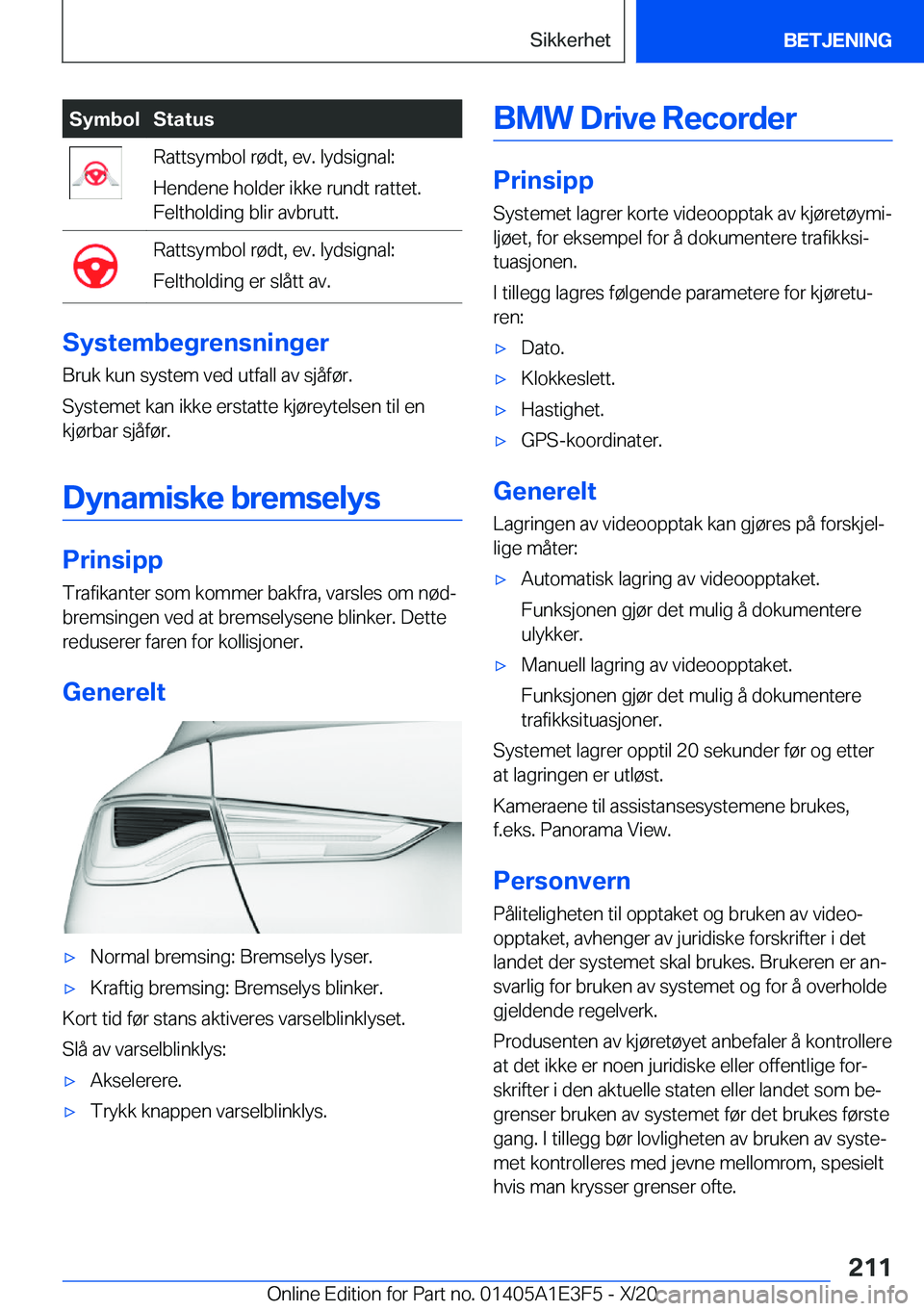 BMW M4 2021  InstruksjonsbØker (in Norwegian) �S�y�m�b�o�l�S�t�a�t�u�s�R�a�t�t�s�y�m�b�o�l��r�