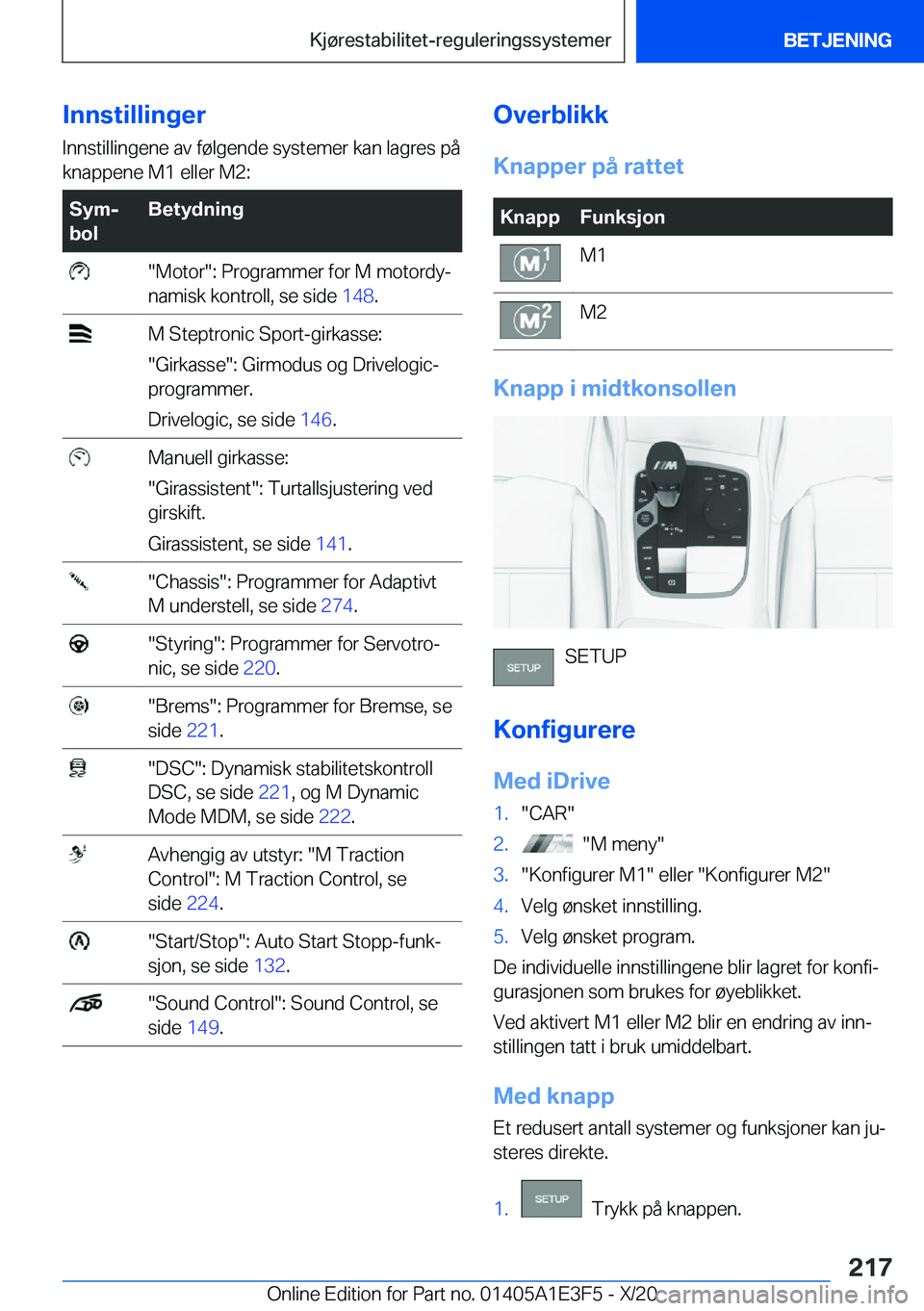 BMW M4 2021  InstruksjonsbØker (in Norwegian) �I�n�n�s�t�i�l�l�i�n�g�e�r
�I�n�n�s�t�i�l�l�i�n�g�e�n�e��a�v��f�