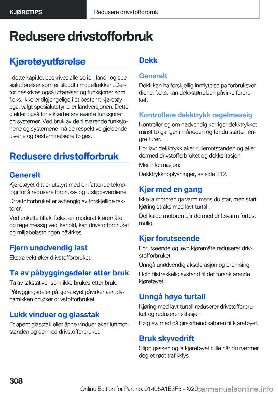 BMW M4 2021  InstruksjonsbØker (in Norwegian) �R�e�d�u�s�e�r�e��d�r�i�v�s�t�o�f�f�o�r�b�r�u�k�K�j�