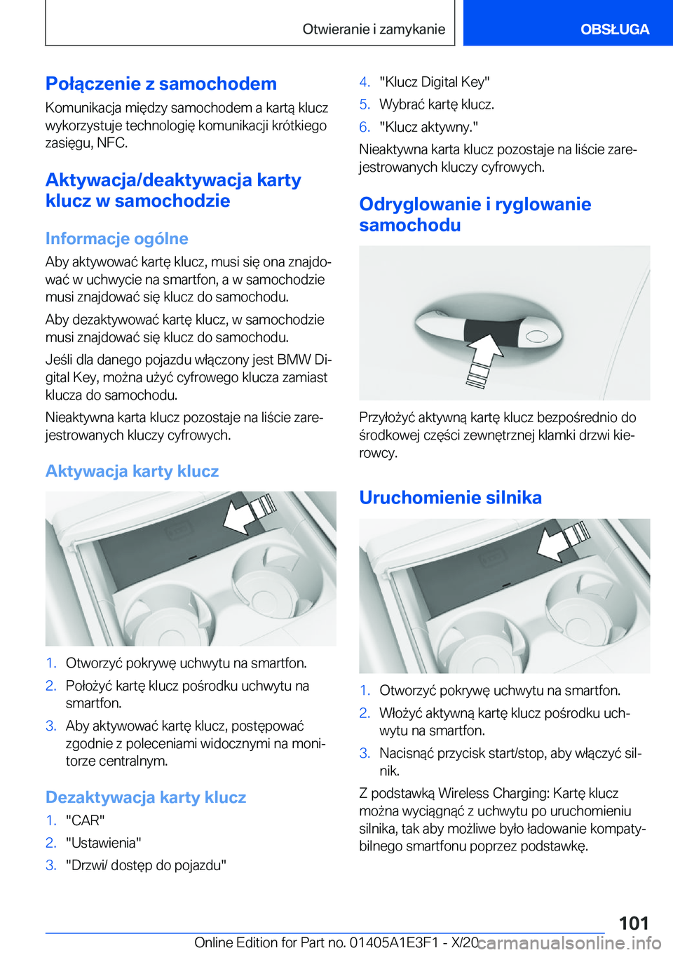 BMW M4 2021  Instrukcja obsługi (in Polish) �P�o�ł�ą�c�z�e�n�i�e��z��s�a�m�o�c�h�o�d�e�m
�K�o�m�u�n�i�k�a�c�j�a��m�i�