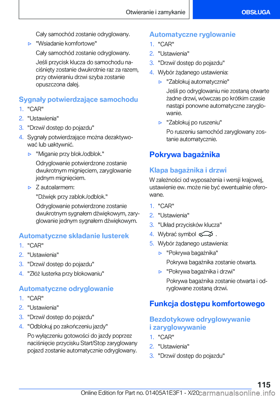 BMW M4 2021  Instrukcja obsługi (in Polish) �C�a�ł�y��s�a�m�o�c�h�