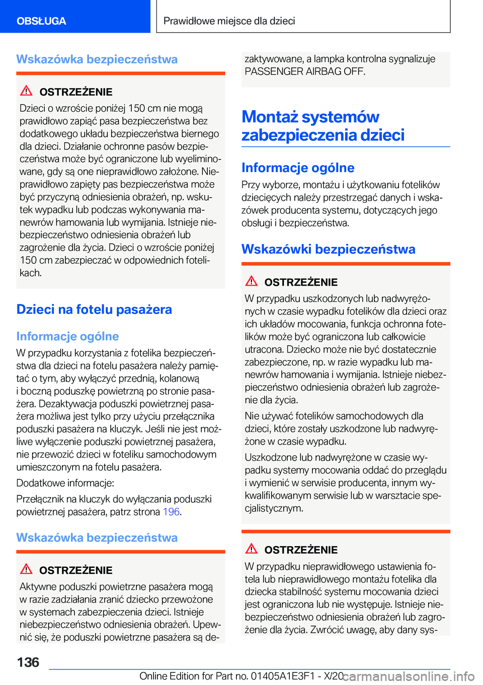 BMW M4 2021  Instrukcja obsługi (in Polish) �W�s�k�a�z�
