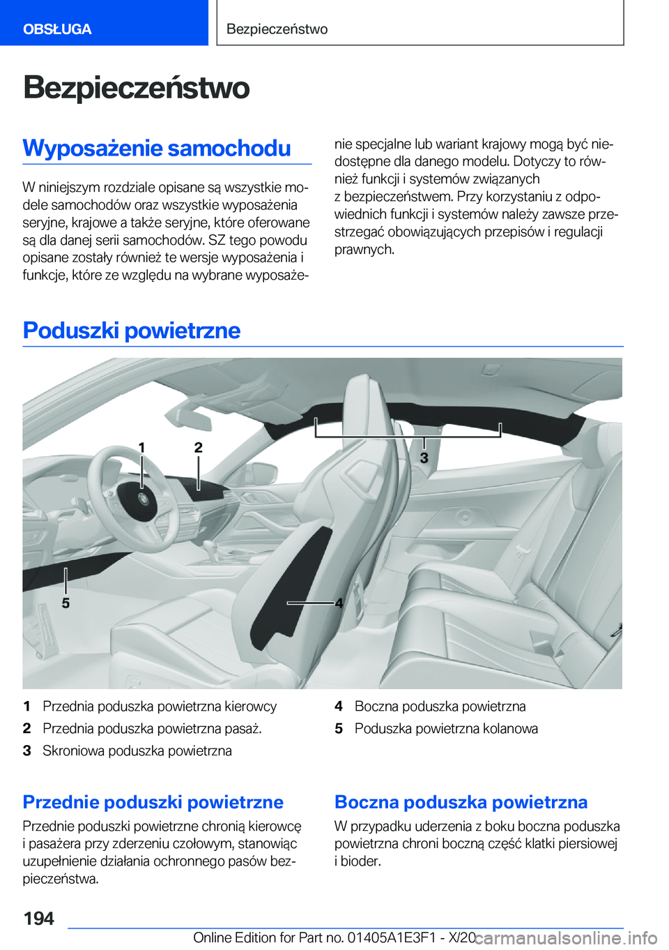 BMW M4 2021  Instrukcja obsługi (in Polish) �B�e�z�p�i�e�c�z�e�
