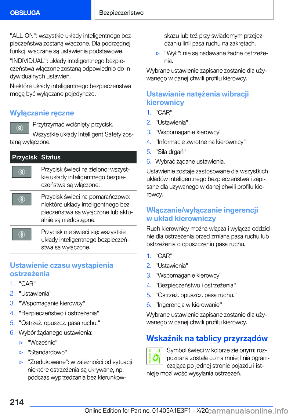 BMW M4 2021  Instrukcja obsługi (in Polish) ��A�L�L��O�N��:��w�s�z�y�s�t�k�i�e��u�k�ł�a�d�y��i�n�t�e�l�i�g�e�n�t�n�e�g�o��b�e�zj�p�i�e�c�z�e�