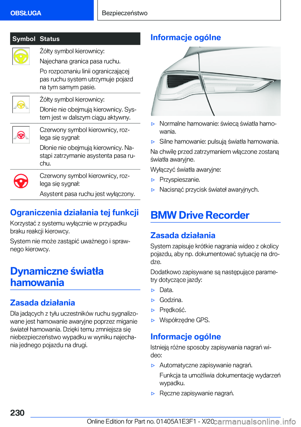BMW M4 2021  Instrukcja obsługi (in Polish) �S�y�m�b�o�l�S�t�a�t�u�s8�