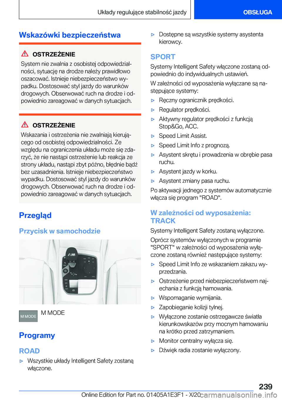 BMW M4 2021  Instrukcja obsługi (in Polish) �W�s�k�a�z�