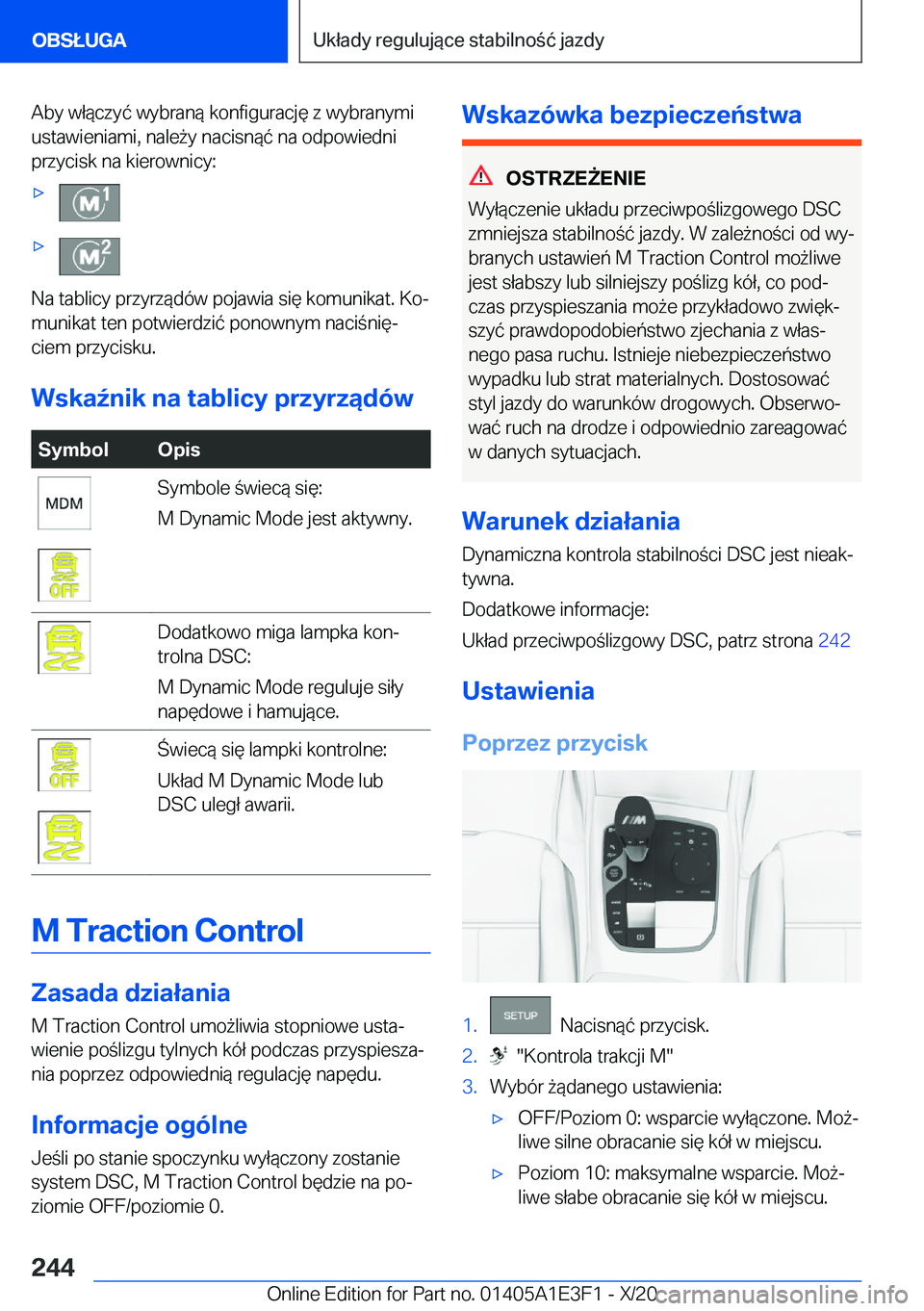 BMW M4 2021  Instrukcja obsługi (in Polish) �A�b�y��w�ł�