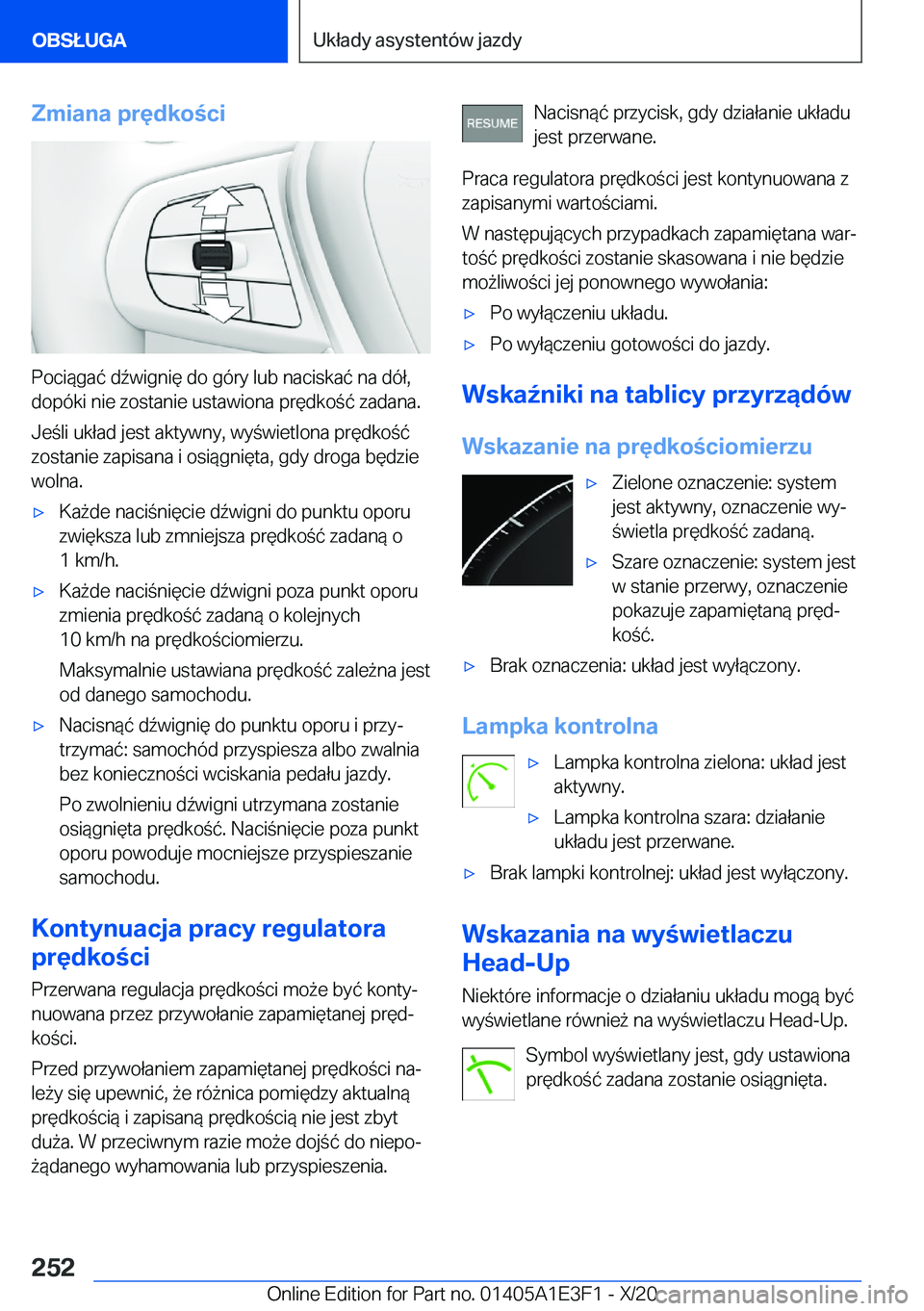 BMW M4 2021  Instrukcja obsługi (in Polish) �Z�m�i�a�n�a��p�r�