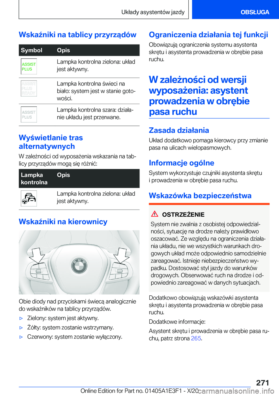 BMW M4 2021  Instrukcja obsługi (in Polish) �W�s�k�a7�n�i�k�i��n�a��t�a�b�l�i�c�y��p�r�z�y�r�z�ą�d�
