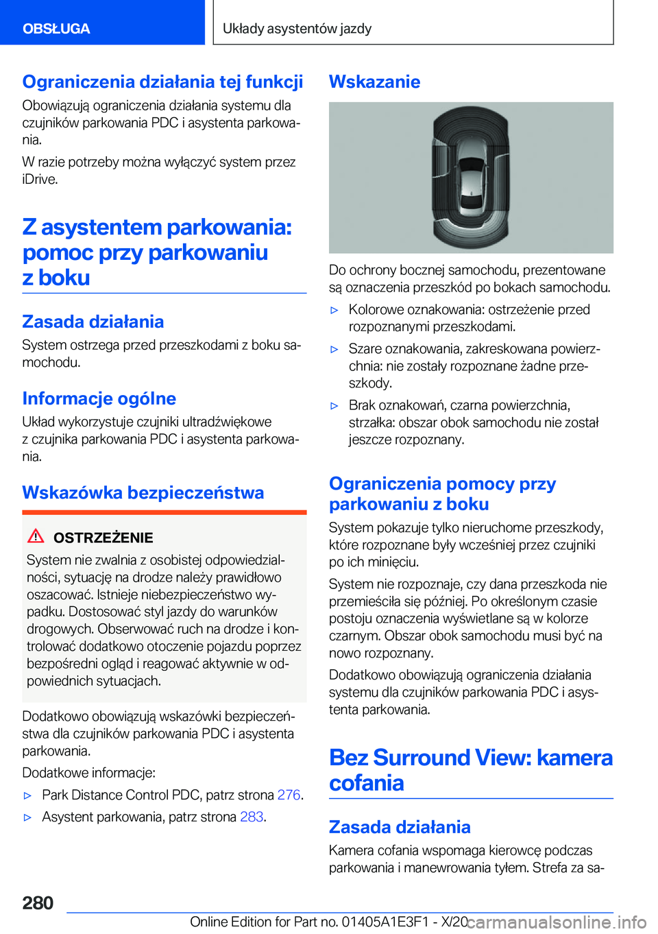 BMW M4 2021  Instrukcja obsługi (in Polish) �O�g�r�a�n�i�c�z�e�n�i�a��d�z�i�a�ł�a�n�i�a��t�e�j��f�u�n�k�c�j�i
�O�b�o�w�i�