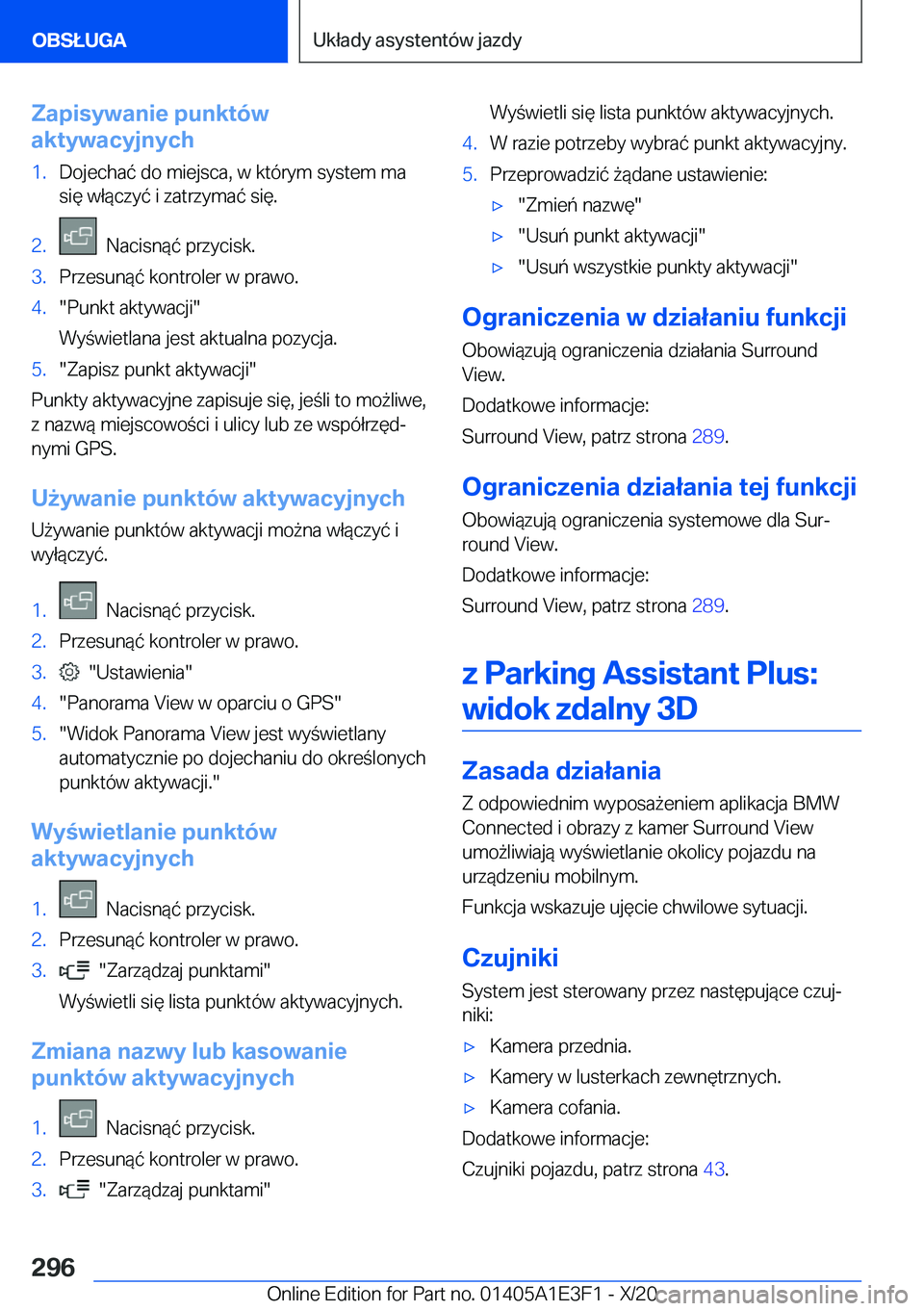 BMW M4 2021  Instrukcja obsługi (in Polish) �Z�a�p�i�s�y�w�a�n�i�e��p�u�n�k�t�