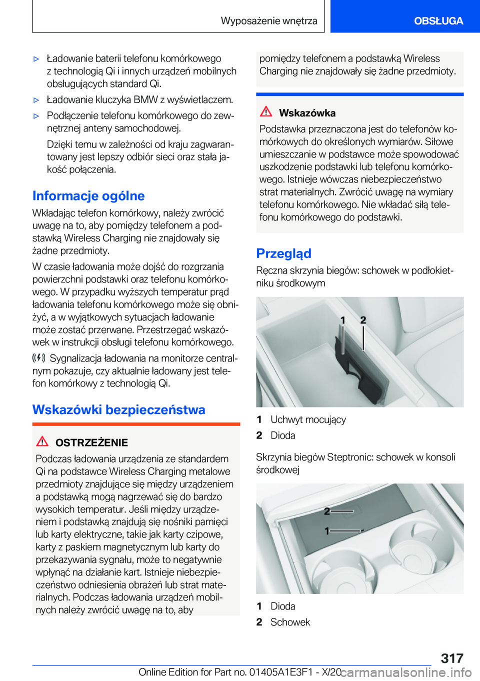 BMW M4 2021  Instrukcja obsługi (in Polish) 'x�Ł�a�d�o�w�a�n�i�e��b�a�t�e�r�i�i��t�e�l�e�f�o�n�u��k�o�m�