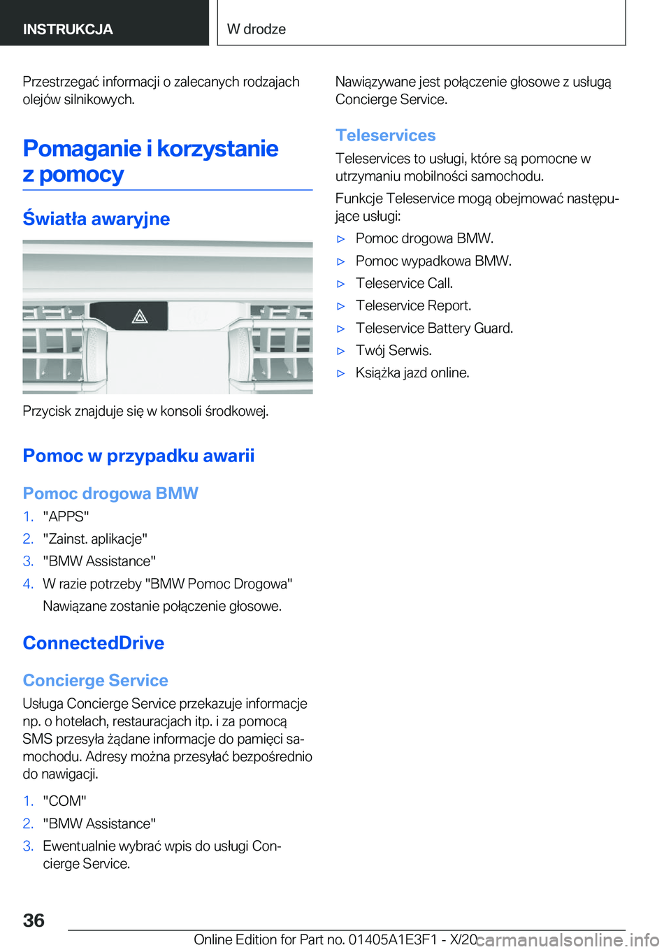 BMW M4 2021  Instrukcja obsługi (in Polish) �P�r�z�e�s�t�r�z�e�g�a�