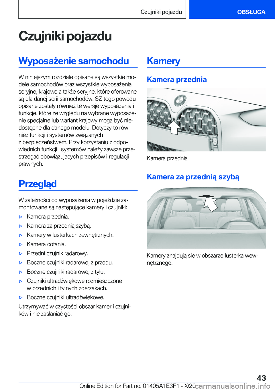 BMW M4 2021  Instrukcja obsługi (in Polish) �C�z�u�j�n�i�k�i��p�o�j�a�z�d�u�W�y�p�o�s�a9�e�n�i�e��s�a�m�o�c�h�o�d�u
�W��n�i�n�i�e�j�s�z�y�m��r�o�z�d�z�i�a�l�e��o�p�i�s�a�n�e��s�