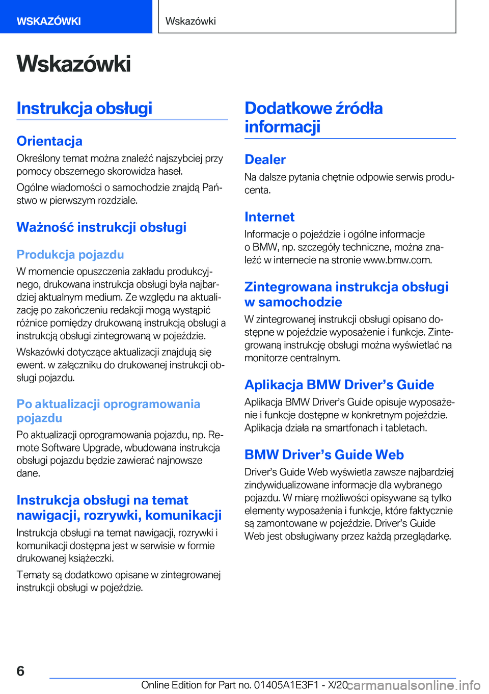 BMW M4 2021  Instrukcja obsługi (in Polish) �W�s�k�a�z�