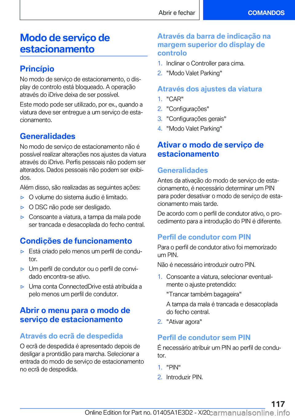 BMW M4 2021  Manual do condutor (in Portuguese) �M�o�d�o��d�e��s�e�r�v�i�