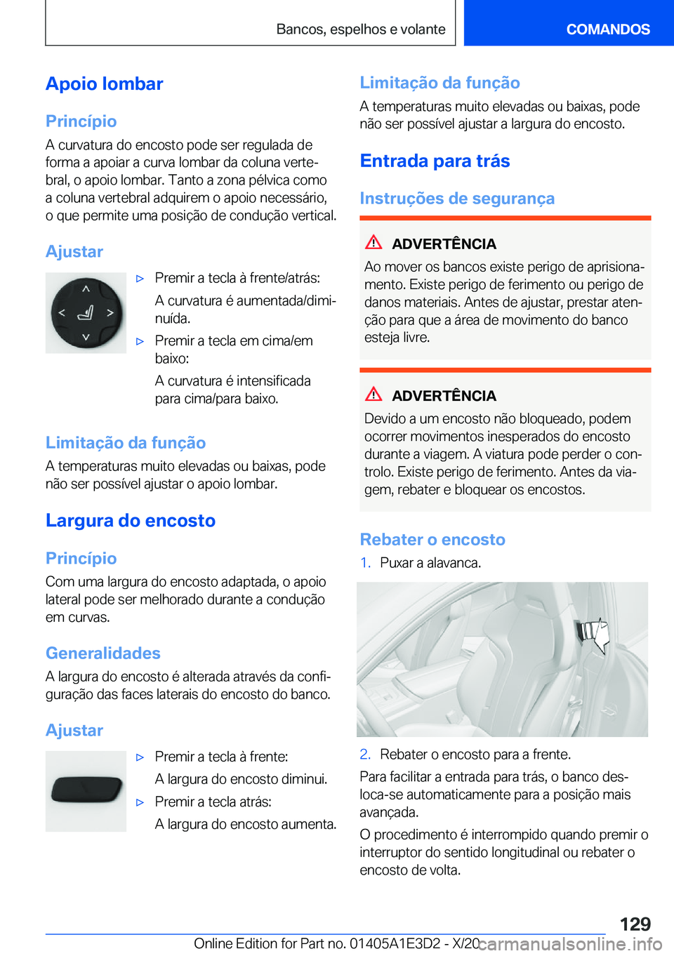 BMW M4 2021  Manual do condutor (in Portuguese) �A�p�o�i�o��l�o�m�b�a�r�P�r�i�n�c�