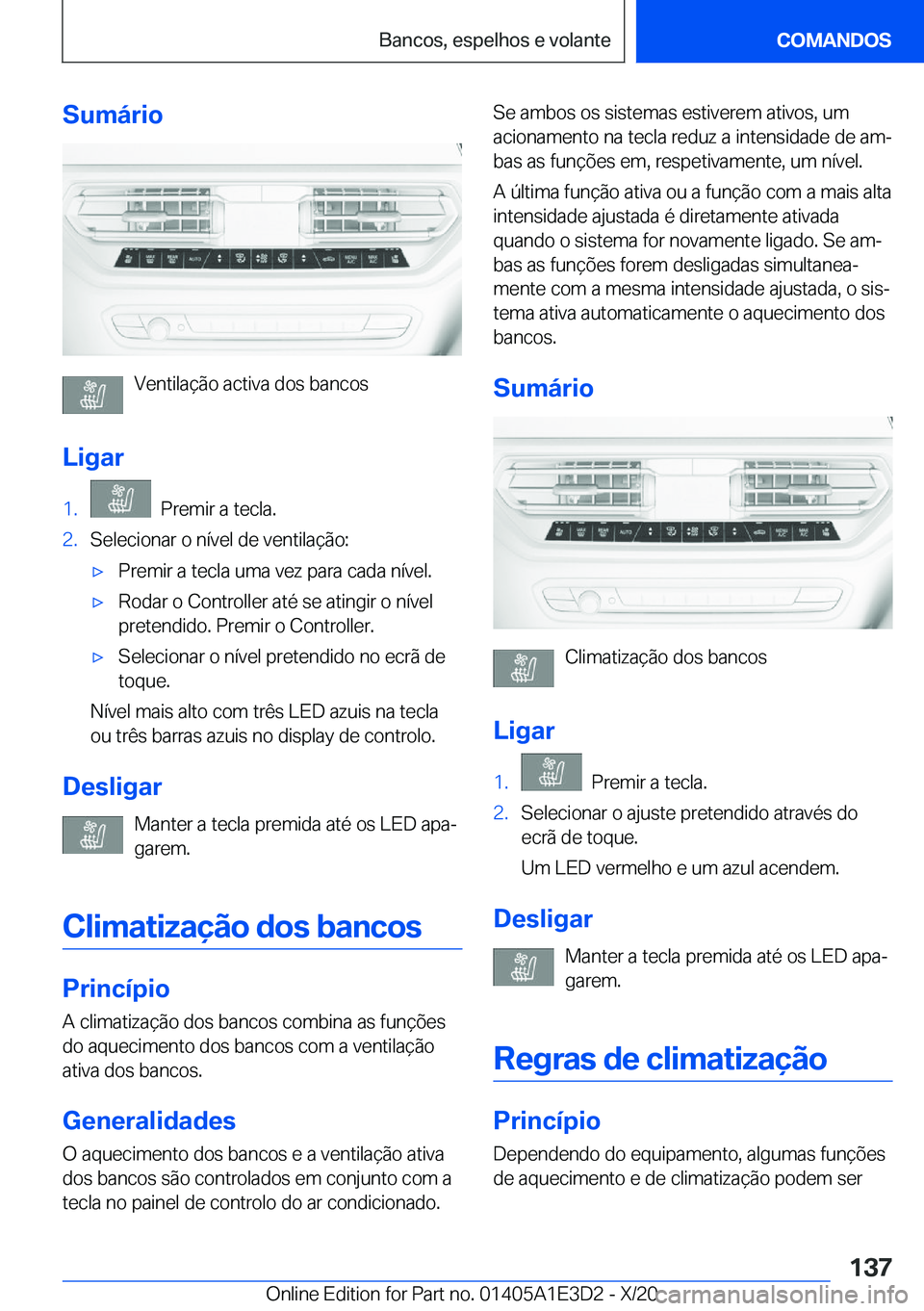 BMW M4 2021  Manual do condutor (in Portuguese) �S�u�m�á�r�i�o
�V�e�n�t�i�l�a�
