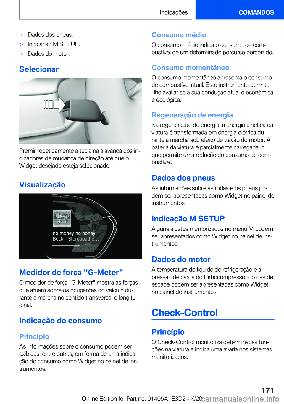BMW M4 2021  Manual do condutor (in Portuguese) 'x�D�a�d�o�s��d�o�s��p�n�e�u�s�.'x�I�n�d�i�c�a�