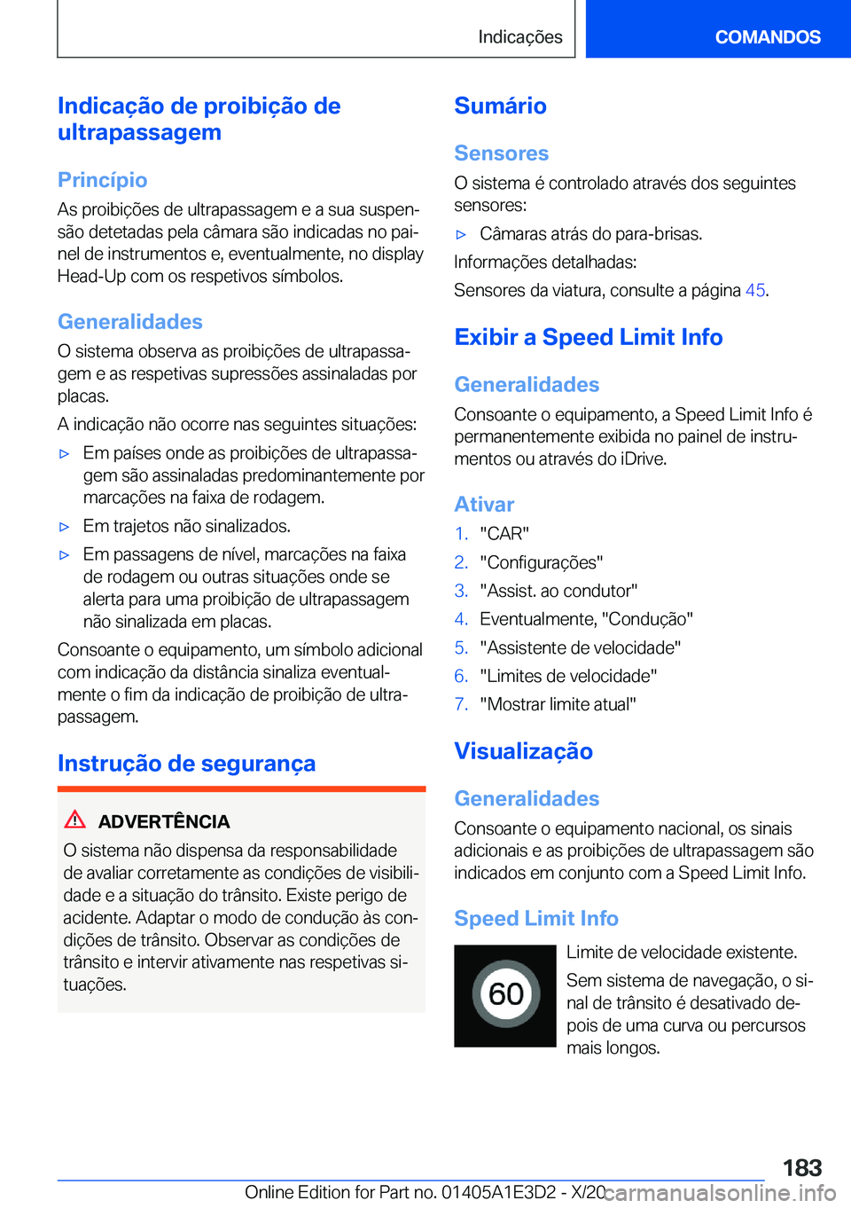 BMW M4 2021  Manual do condutor (in Portuguese) �I�n�d�i�c�a�