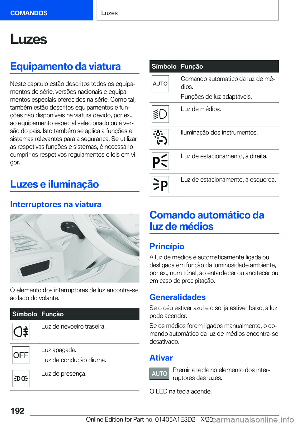 BMW M4 2021  Manual do condutor (in Portuguese) �L�u�z�e�s�E�q�u�i�p�a�m�e�n�t�o��d�a��v�i�a�t�u�r�a
�N�e�s�t�e��c�a�p�