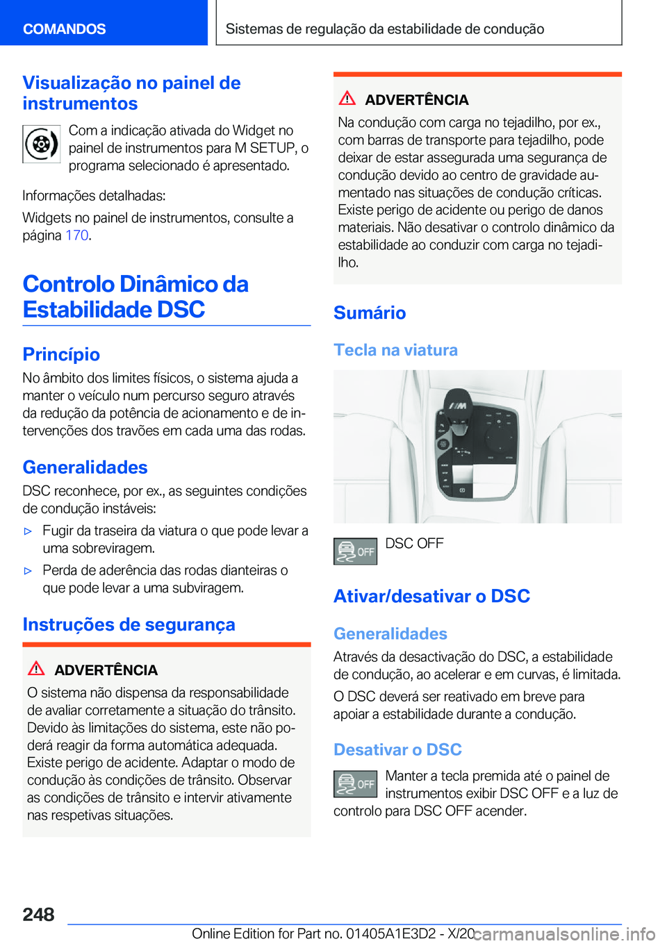 BMW M4 2021  Manual do condutor (in Portuguese) �V�i�s�u�a�l�i�z�a�