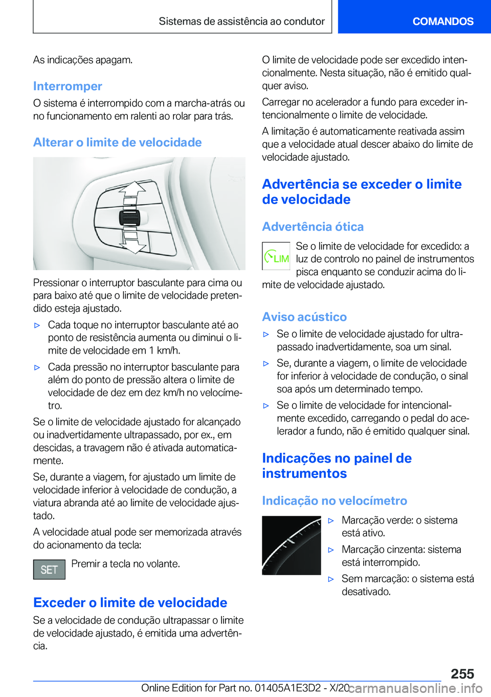 BMW M4 2021  Manual do condutor (in Portuguese) �A�s��i�n�d�i�c�a�