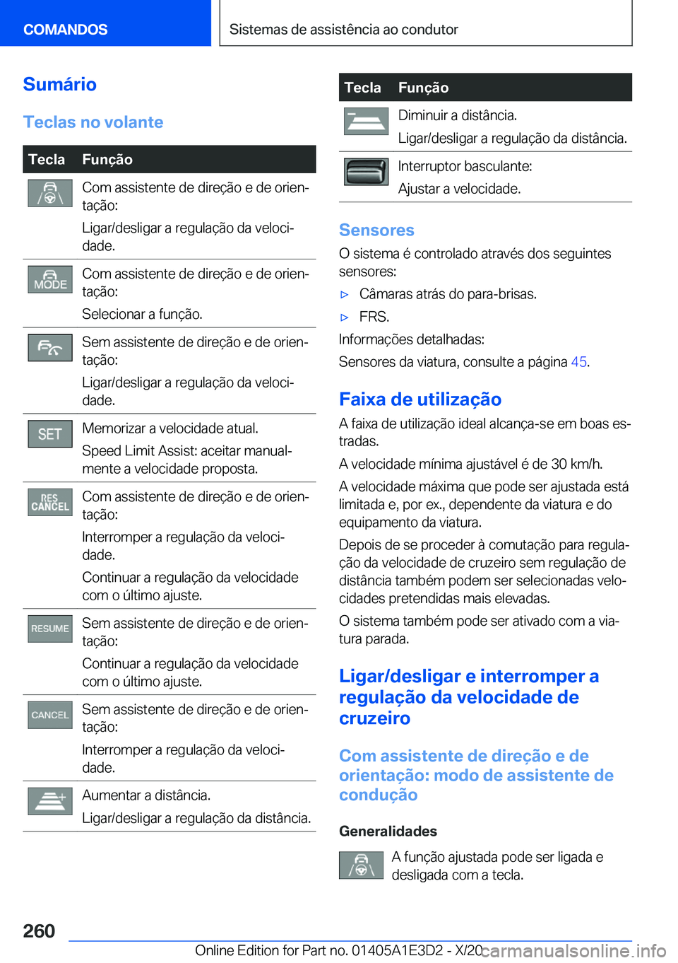 BMW M4 2021  Manual do condutor (in Portuguese) �S�u�m�á�r�i�o�T�e�c�l�a�s��n�o��v�o�l�a�n�t�e�T�e�c�l�a�F�u�n�
