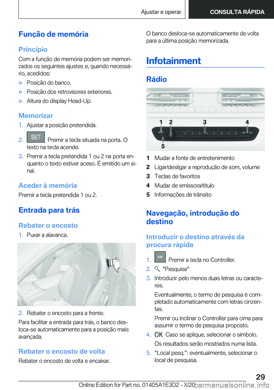 BMW M4 2021  Manual do condutor (in Portuguese) �F�u�n�