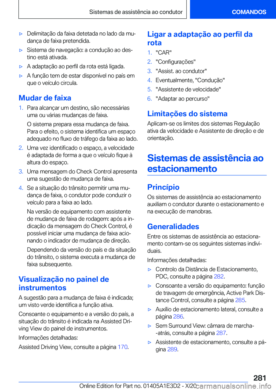 BMW M4 2021  Manual do condutor (in Portuguese) 'x�D�e�l�i�m�i�t�a�