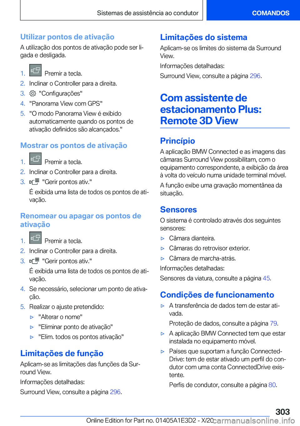 BMW M4 2021  Manual do condutor (in Portuguese) �U�t�i�l�i�z�a�r��p�o�n�t�o�s��d�e��a�t�i�v�a�