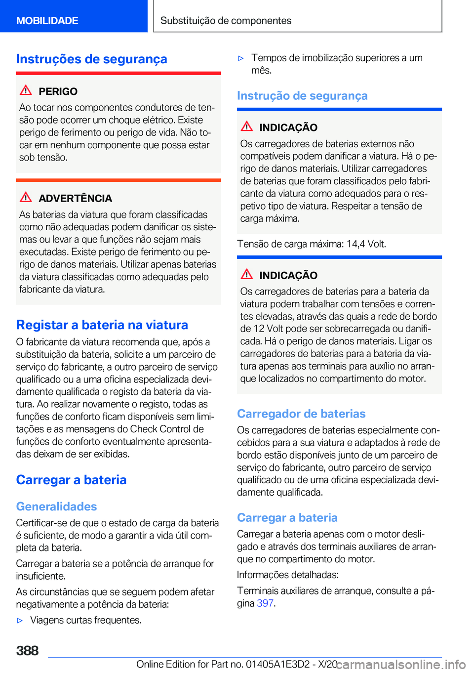 BMW M4 2021  Manual do condutor (in Portuguese) �I�n�s�t�r�u�