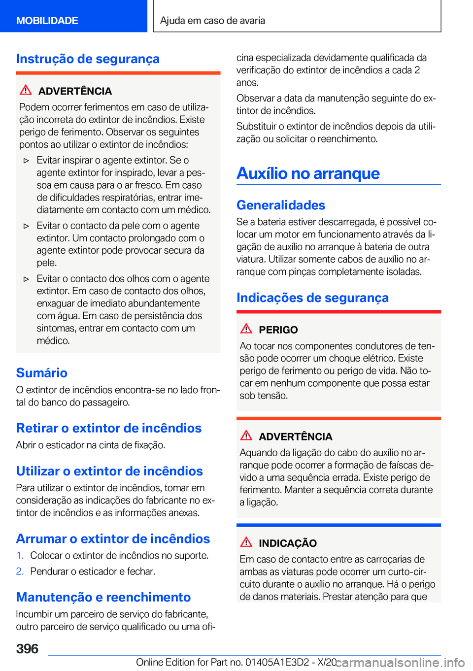 BMW M4 2021  Manual do condutor (in Portuguese) �I�n�s�t�r�u�