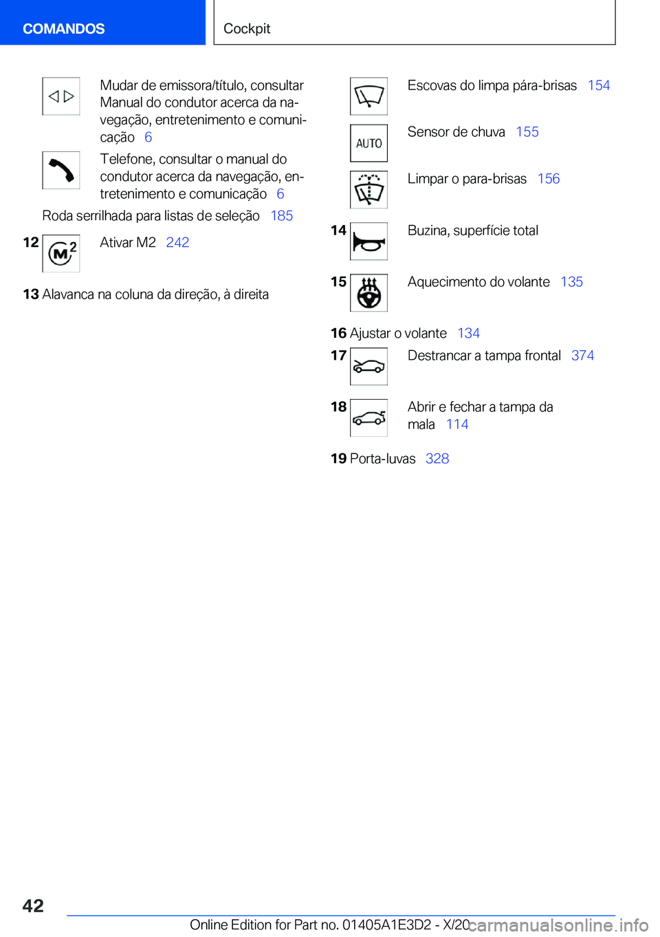 BMW M4 2021  Manual do condutor (in Portuguese) �M�u�d�a�r��d�e��e�m�i�s�s�o�r�a�/�t�