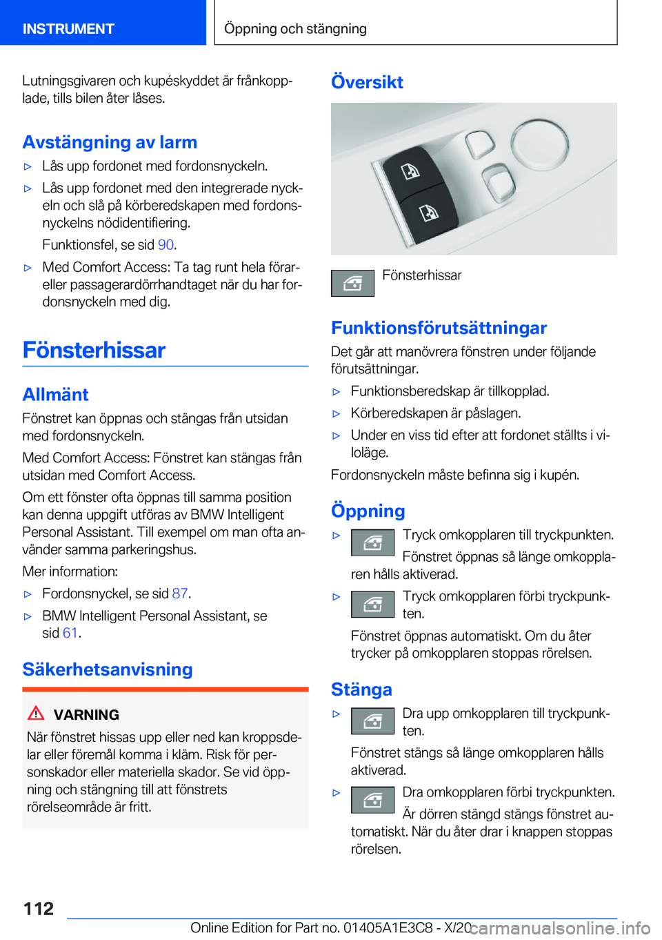 BMW M4 2021  InstruktionsbÖcker (in Swedish) �L�u�t�n�i�n�g�s�g�i�v�a�r�e�n��o�c�h��k�u�p�