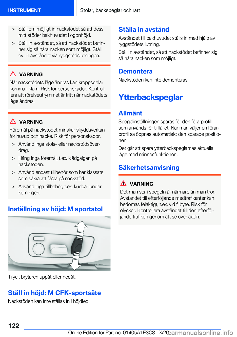 BMW M4 2021  InstruktionsbÖcker (in Swedish) 'x�S�t�ä�l�l��o�m��m�